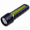 9-piece LED Diving Flashlight, Made of ABS and Rubber, Operated by 4 x AA Battery